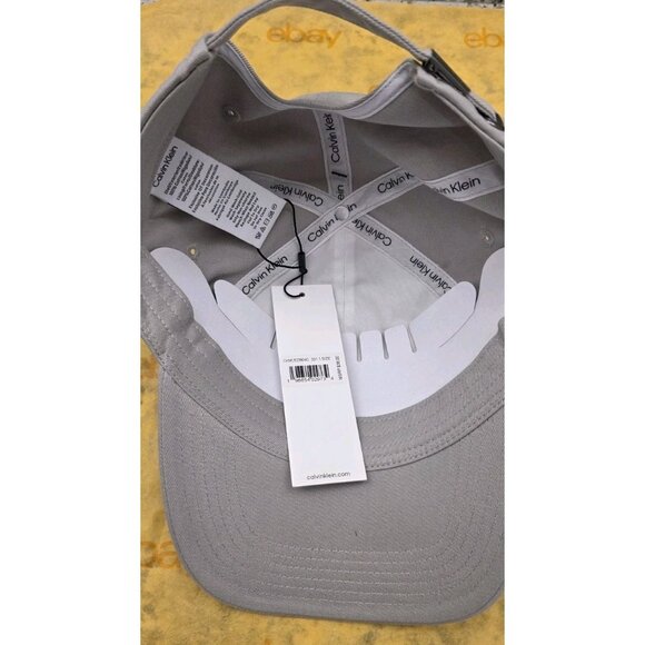 Calvin Klein Gray Adjustable Baseball Cap Cotton Minimalist Hat One Size‎ - Picture 3 of 9